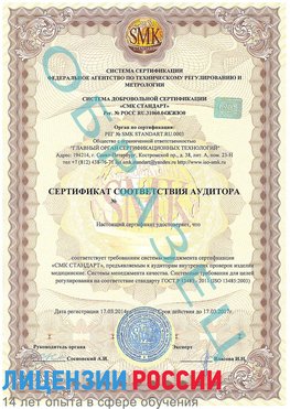 Образец сертификата соответствия аудитора Сертолово Сертификат ISO 13485